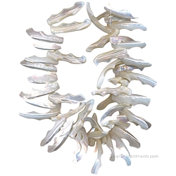 Freeform Natural White Mother of Pearl Beads 