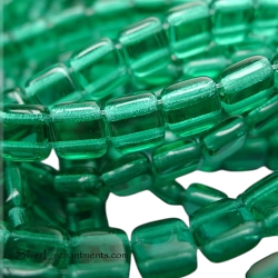 6mm CzechMates Emerald Two-Hole Tile Beads