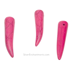 40x10mm Pink Gemstone Horn Talon Bead Pendants