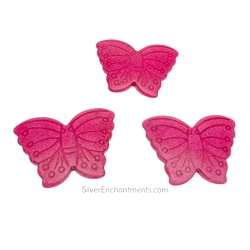 40x30mm Pink Gemstone Butterfly Pendants