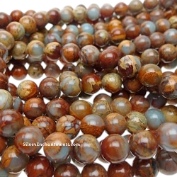 10mm Round African Opal Jasper Beads