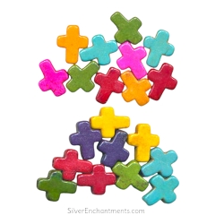 10x8mm Small Gemstone Cross Beads