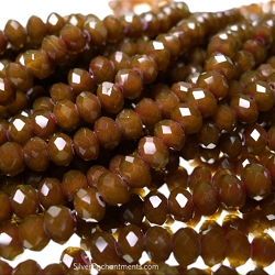 6mm Brown Crystal Rondelle Beads
