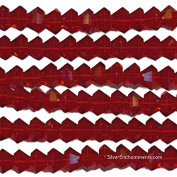 6mm Red Half Bicone Crystal Beads CLEARANCE