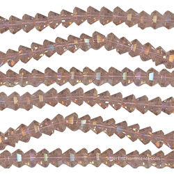  8mm Rose Pink AB Simplicity Half Bicone Crystal Beads