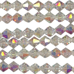 8mm Crystal AB Crystal Bicone Beads
