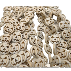 15mm White Turquoise Magnesite Pumpkin Beads