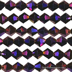 8mm Metallic Purple Crystal Bicone Beads