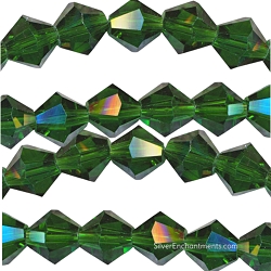 8mm Emerald Crystal Bicone Beads
