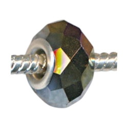 14mm Hematite Crystal Large Hole Beads
