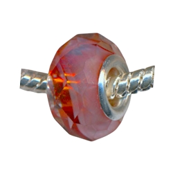 14mm Red Orange Hurricane Swirl Crystal Large Hole Beads