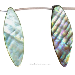 46x16mm Green Mother of Pearl Leaf Beads