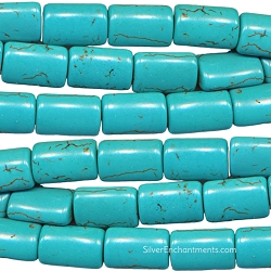 15x10mm Rectangle Pillow Turquoise Beads