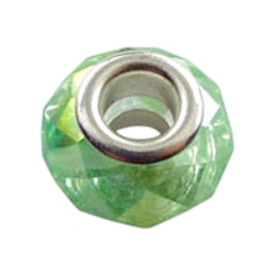 14mm Peridot AB Green Crystal Large Hole Beads
