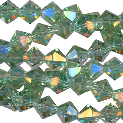 8mm Seafoam AB Crystal Bicone Beads