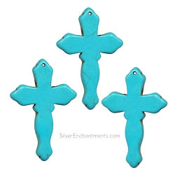 45x30mm Turquoise Gothic Cross Pendants