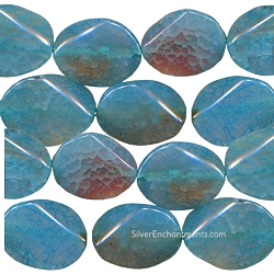 20x15mm Oval Blue Fire Agate Beads