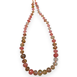 Mixed Quartz Crystal Graduated Necklace Beads Faceted Rondelle