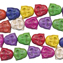 Double Sided Multicolor Gemstone Buddha Beads