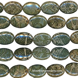 18x14mm Oval Alligator Skin Jasper Beads