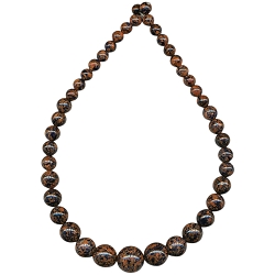 8mm to 18mm Graduated Black Flecked Goldstone Necklace Beads