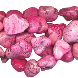 Magnesite Beads Fuschia Pink Nuggets avg20x18x12mm