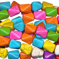 Colorful Magnesite Smooth Faceted Nugget Beads