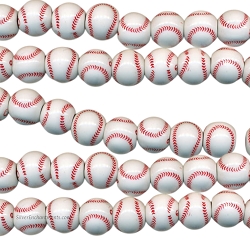12mm Round Baseball Beads