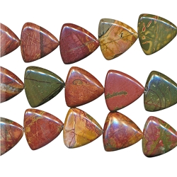 18mm Red Creek Jasper Triangle Beads