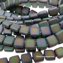 6mm CzechMates Matte Iris Purple Two-Hole Tile Beads