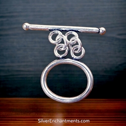 Sterling Silver Double Strand Oval Toggle Clasp