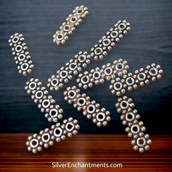 Sterling Silver 4-Strand Bead Separator Jewelry Bar Findings