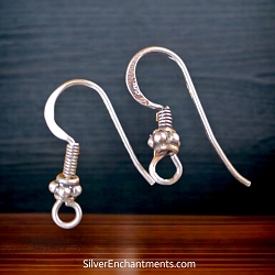 Sterling Silver Designer Earwires with Bali Bead Accent