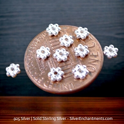 3mm Bright Sterling Silver Daisy Spacers