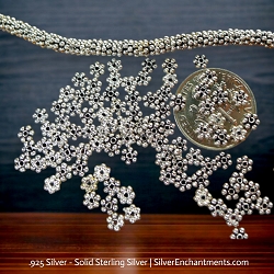 Bulk 3mm Sterling Silver Jewelry Daisy Spacer Beads