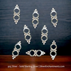 Sterling Silver Fancy Connector Links Jewelry Separator Bar Findings