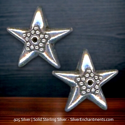 18mm Ornate Sterling Silver Star Beads