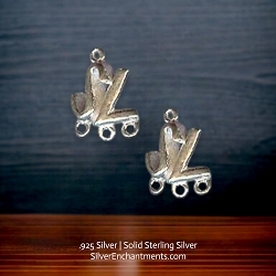 Sterling Silver Chandelier Earring Danglers with 3 Loops