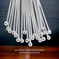 Sterling Silver Headpins with 2mm Ball