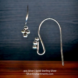 Sterling Silver Ear Wires with 4-Ball Top Accent