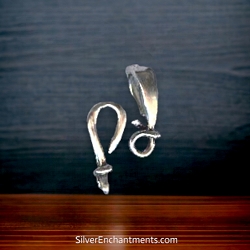 Sterling Silver Wrapped J Hook Jewelry Clasp Bail