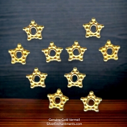  8mm 22k Gold Vermeil Star Spacer Beads