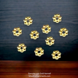 5mm 22k Gold Vermeil Daisy Spacers