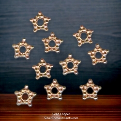 7mm Solid Copper Star Spacer Beads