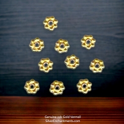 4mm 22k Gold Vermeil Daisy Spacers