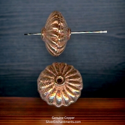 Large Genuine Copper Saturn Rondelle Beads