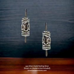 9mm Sterling Silver Bali Tube Beads