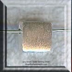 9mm Brushed Top-drilled Sterling Silver Square Beads