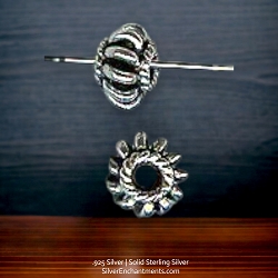 8mm Sterling Silver Open Weave Rondelle Beads