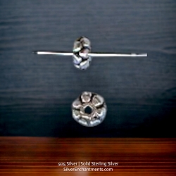 4mm Sterling Silver Blossom Rondelle Spacer Beads